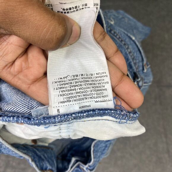 MNG Women Jeans 2 Acid High Rise Distressed Straight Leg Mom Denim - Picture 8 of 9